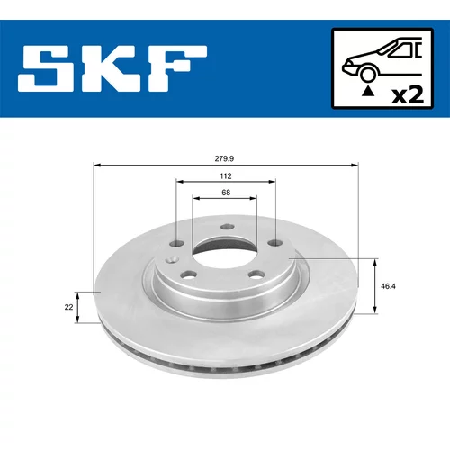 Brzdový kotúč VKBD 80319 V2 /SKF/ - obr. 1