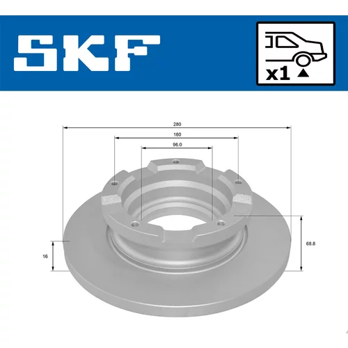 Brzdový kotúč VKBD 90045 S1 /SKF/ - obr. 1