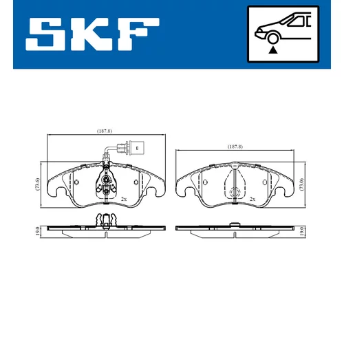 Sada brzdových platničiek kotúčovej brzdy VKBP 80053 E /SKF/ - obr. 4