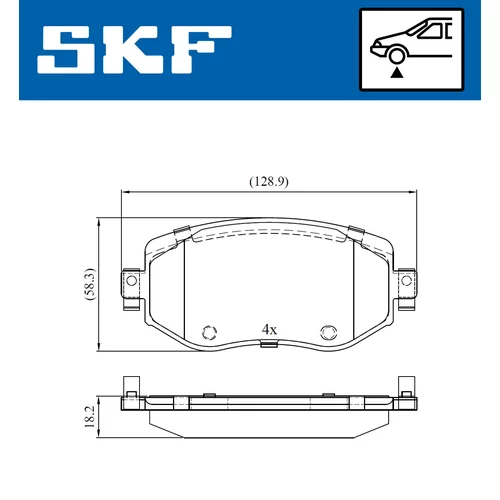 Sada brzdových platničiek kotúčovej brzdy VKBP 80083 /SKF/ - obr. 1
