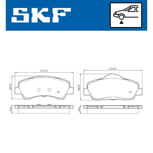 Sada brzdových platničiek kotúčovej brzdy VKBP 80154 /SKF/ - obr. 6