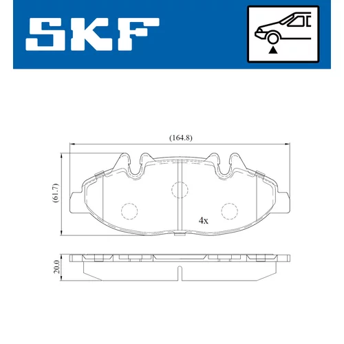 Sada brzdových platničiek kotúčovej brzdy VKBP 80206 E /SKF/ - obr. 5