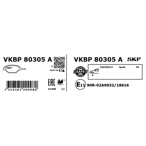Sada brzdových platničiek kotúčovej brzdy VKBP 80305 A /SKF/ - obr. 2