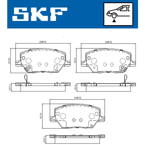 Sada brzdových platničiek kotúčovej brzdy VKBP 80346 A /SKF/ - obr. 1