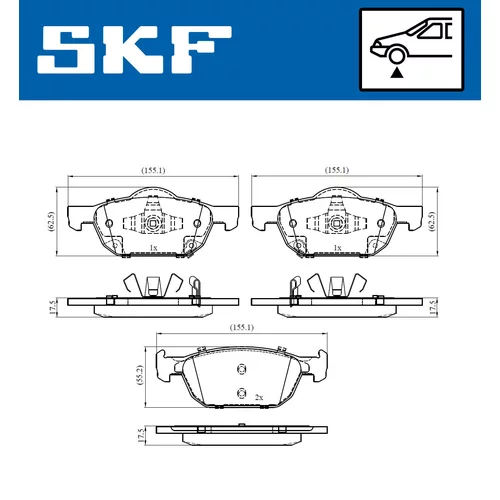 Sada brzdových platničiek kotúčovej brzdy VKBP 80560 A /SKF/ - obr. 1