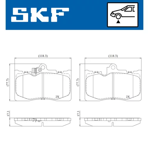 Sada brzdových platničiek kotúčovej brzdy VKBP 80815 A /SKF/ - obr. 1
