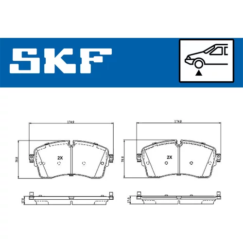 Sada brzdových platničiek kotúčovej brzdy VKBP 81377 /SKF/ - obr. 1