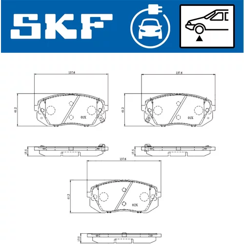 Sada brzdových platničiek kotúčovej brzdy VKBP 85004 EV /SKF/ - obr. 1