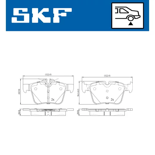 Sada brzdových platničiek kotúčovej brzdy VKBP 90117 E /SKF/ - obr. 1