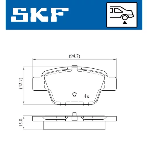 Sada brzdových platničiek kotúčovej brzdy VKBP 90315 /SKF/ - obr. 1