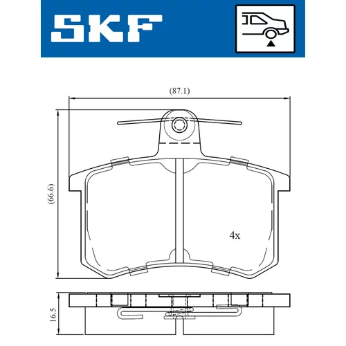 Sada brzdových platničiek kotúčovej brzdy VKBP 90606 /SKF/ - obr. 1