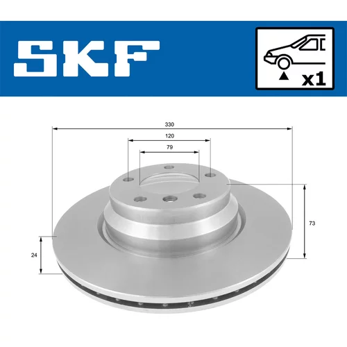 Brzdový kotúč VKBD 80124 V1 /SKF/ - obr. 1