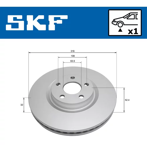 Brzdový kotúč VKBD 81333 V1 /SKF/ - obr. 1