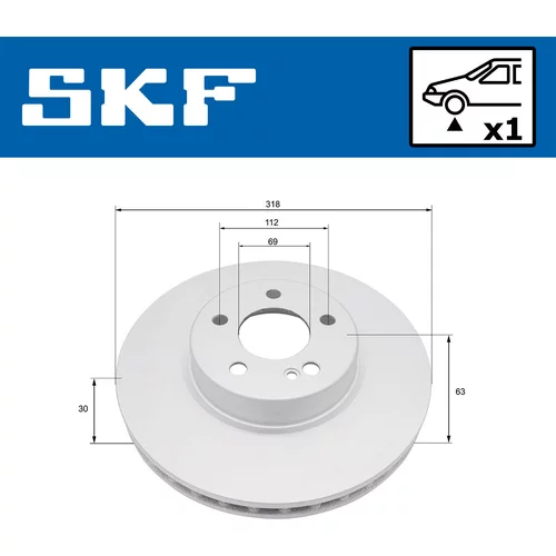 Brzdový kotúč SKF VKBD 81374 V1