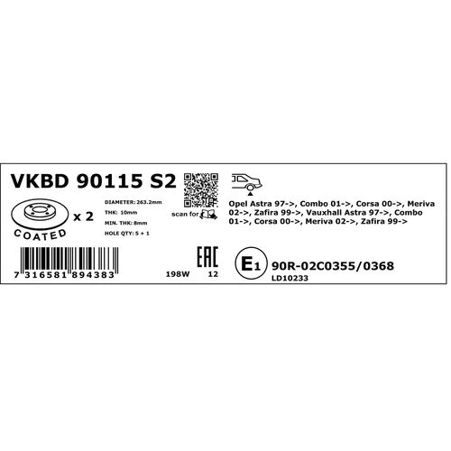 Brzdový kotúč VKBD 90115 S2 /SKF/ - obr. 3