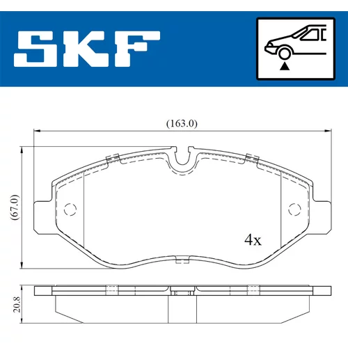 Sada brzdových platničiek kotúčovej brzdy VKBP 80006 /SKF/ - obr. 4
