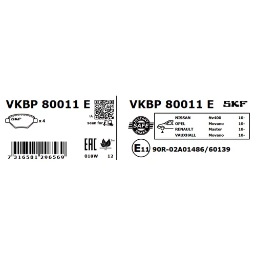 Sada brzdových platničiek kotúčovej brzdy VKBP 80011 E /SKF/ - obr. 9