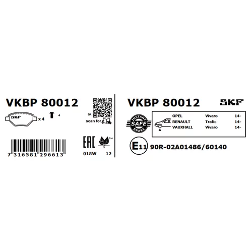 Sada brzdových platničiek kotúčovej brzdy VKBP 80012 /SKF/ - obr. 7