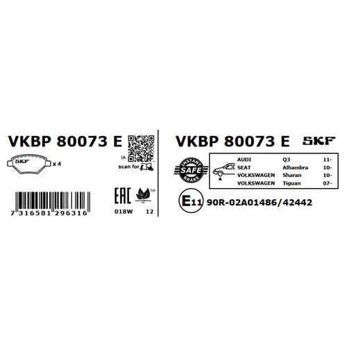Sada brzdových platničiek kotúčovej brzdy VKBP 80073 E /SKF/ - obr. 6
