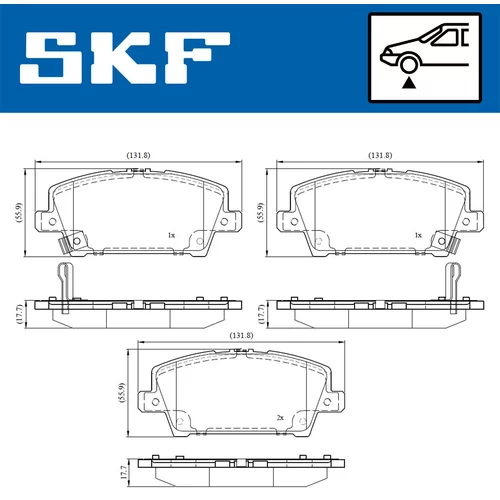 Sada brzdových platničiek kotúčovej brzdy VKBP 80195 A /SKF/ - obr. 1