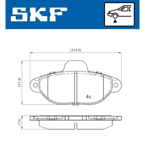 Sada brzdových platničiek kotúčovej brzdy VKBP 80284 E /SKF/ - obr. 1
