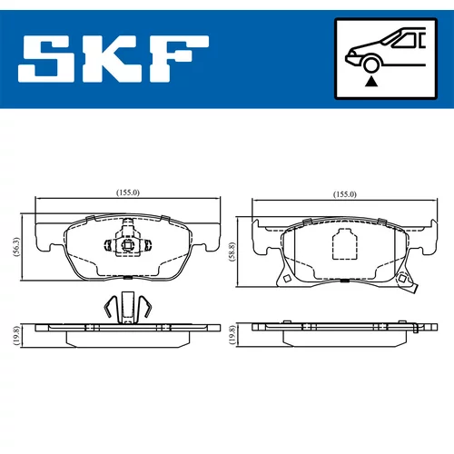 Sada brzdových platničiek kotúčovej brzdy VKBP 80291 A /SKF/ - obr. 1