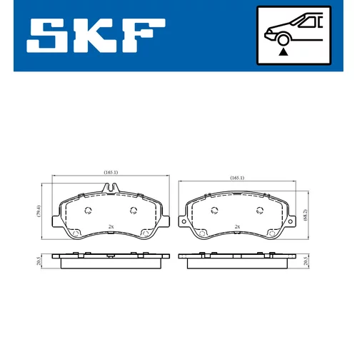 Sada brzdových platničiek kotúčovej brzdy VKBP 80317 /SKF/ - obr. 1