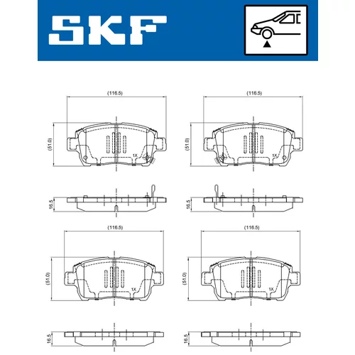 Sada brzdových platničiek kotúčovej brzdy VKBP 80382 A /SKF/ - obr. 1