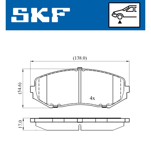 Sada brzdových platničiek kotúčovej brzdy VKBP 80417 A /SKF/ - obr. 1