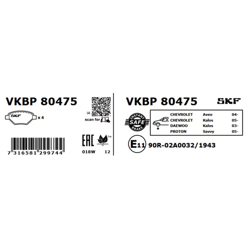 Sada brzdových platničiek kotúčovej brzdy VKBP 80475 /SKF/ - obr. 2