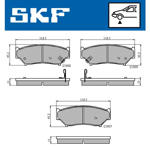 Sada brzdových platničiek kotúčovej brzdy VKBP 80572 A /SKF/ - obr. 1