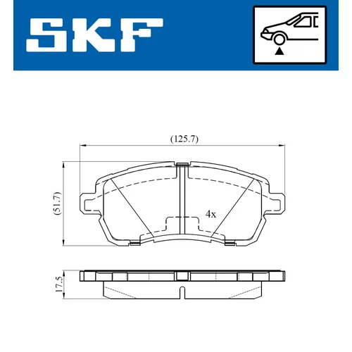 Sada brzdových platničiek kotúčovej brzdy VKBP 80574 /SKF/ - obr. 1