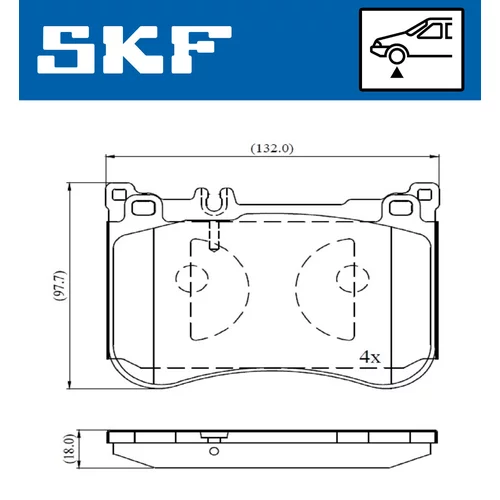Sada brzdových platničiek kotúčovej brzdy VKBP 80631 /SKF/ - obr. 1