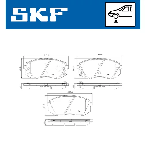 Sada brzdových platničiek kotúčovej brzdy VKBP 80637 A /SKF/ - obr. 1