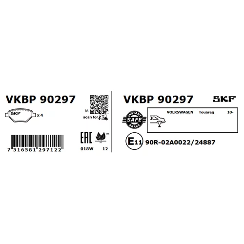 Sada brzdových platničiek kotúčovej brzdy VKBP 90297 /SKF/ - obr. 2
