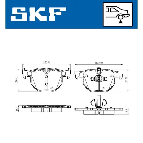 Sada brzdových platničiek kotúčovej brzdy VKBP 90372 /SKF/ - obr. 1