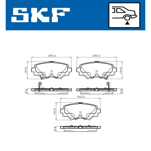 Sada brzdových platničiek kotúčovej brzdy VKBP 90581 A /SKF/ - obr. 1