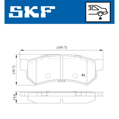 Sada brzdových platničiek kotúčovej brzdy VKBP 90588 /SKF/ - obr. 6