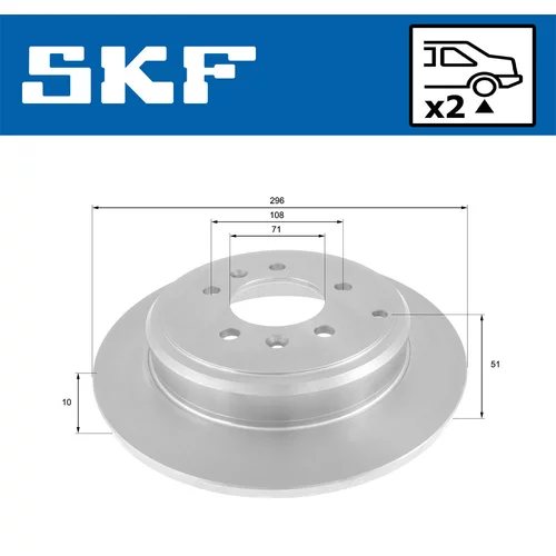 Brzdový kotúč VKBD 90866 S2 /SKF/ - obr. 1
