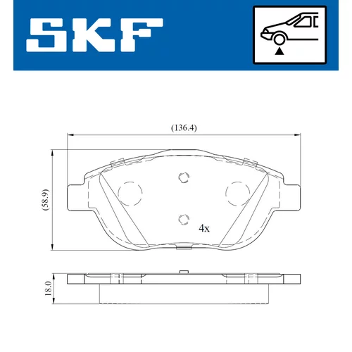 Sada brzdových platničiek kotúčovej brzdy VKBP 80098 /SKF/ - obr. 1