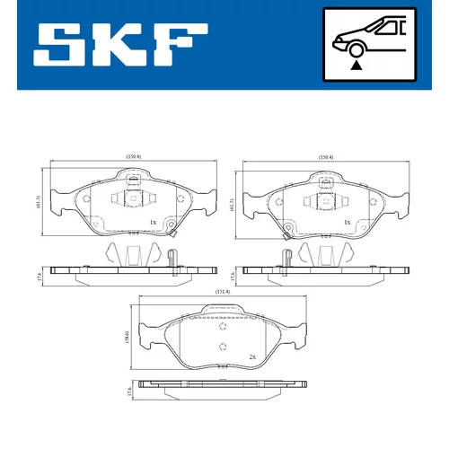 Sada brzdových platničiek kotúčovej brzdy VKBP 80131 A /SKF/ - obr. 1