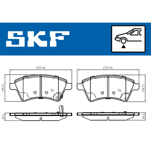 Sada brzdových platničiek kotúčovej brzdy VKBP 80185 A /SKF/ - obr. 1