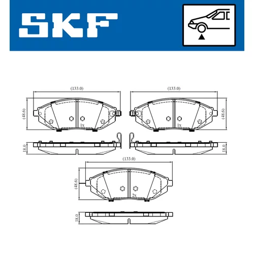 Sada brzdových platničiek kotúčovej brzdy VKBP 80305 A /SKF/ - obr. 1