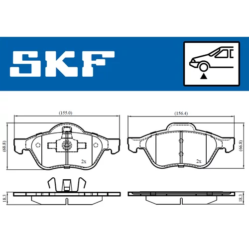 Sada brzdových platničiek kotúčovej brzdy VKBP 80309 /SKF/ - obr. 1