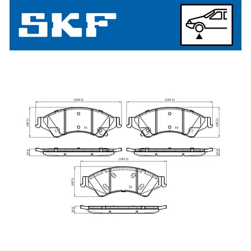 Sada brzdových platničiek kotúčovej brzdy VKBP 80310 A /SKF/ - obr. 1