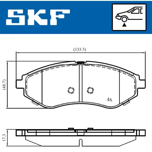 Sada brzdových platničiek kotúčovej brzdy VKBP 80475 /SKF/ - obr. 1