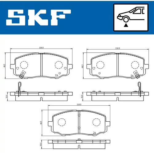 Sada brzdových platničiek kotúčovej brzdy VKBP 80567 A /SKF/ - obr. 1