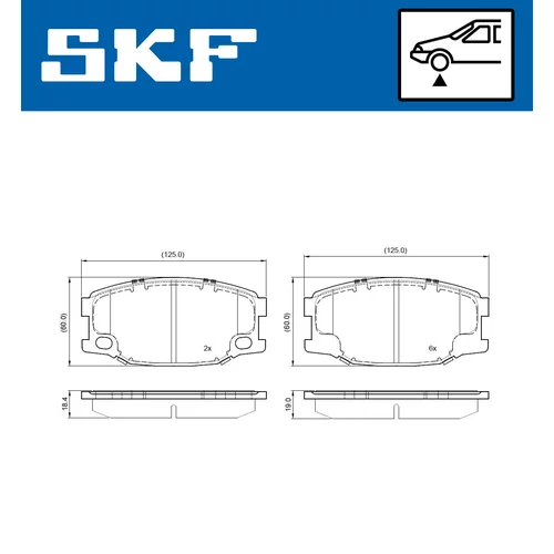 Sada brzdových platničiek kotúčovej brzdy VKBP 80652 /SKF/ - obr. 1