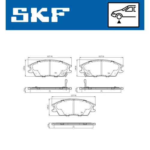 Sada brzdových platničiek kotúčovej brzdy VKBP 80855 A /SKF/ - obr. 1