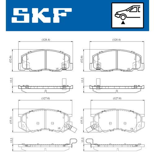 Sada brzdových platničiek kotúčovej brzdy VKBP 81119 A /SKF/ - obr. 1
